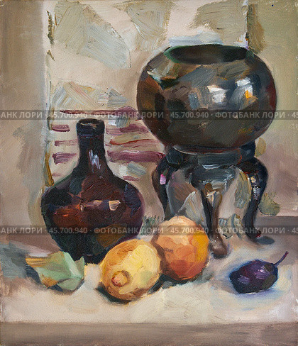 Still life. Oil painting on canvas by artist Inna Prityazhnyuk. Стоковая иллюстрация, иллюстратор Сергей Пристяжнюк (Serg Zastavkin) / Фотобанк Лори