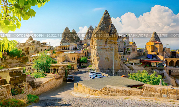 Stone road in Goreme city, Cappadocia, Turkey. Stone road in Goreme. Стоковое фото, агентство Ingram Publishing / Фотобанк Лори