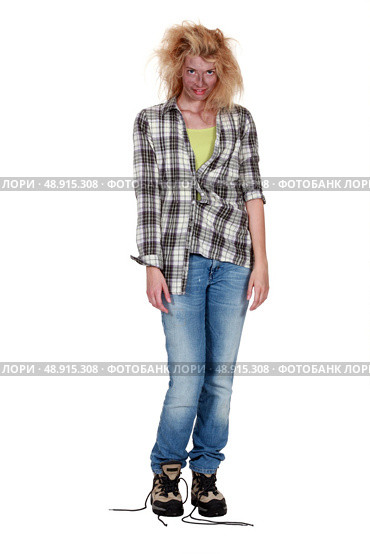 strange woman with disheveled hair. Стоковое фото, агентство Ingram Publishing / Фотобанк Лори
