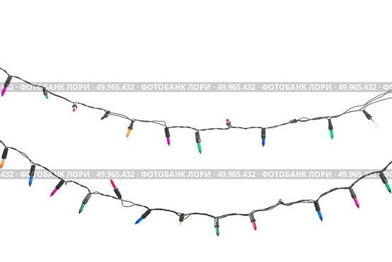 string wired bulbs on white background. Стоковое фото, агентство Ingram Publishing / Фотобанк Лори
