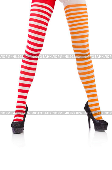 Striped leggings isolated on the white. Стоковое фото, агентство Ingram Publishing / Фотобанк Лори