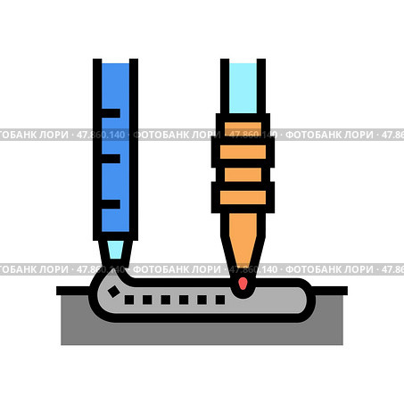 submerged arc welding color icon vector illustration. Стоковая иллюстрация, иллюстратор Vectorwin / Фотобанк Лори