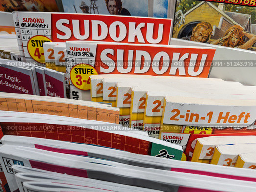Sudoku Puzzle Books Displayed in Newsstand. Редакционное фото, фотограф Sergakoff / Фотобанк Лори