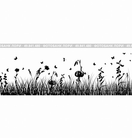 Summer meadow background. EPS 10 vector illustration without transparency and meshes. Стоковая иллюстрация, агентство Ingram Publishing / Фотобанк Лори