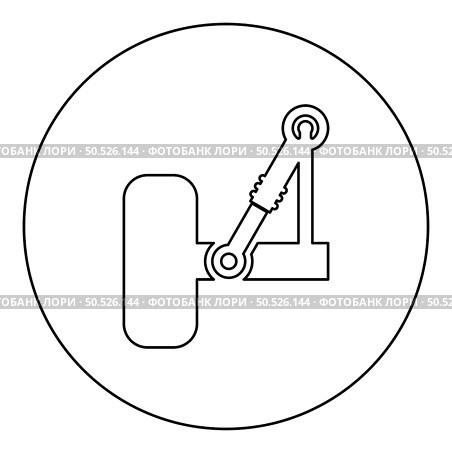Suspension in the car icon in circle round black color vector illustration image outline contour line thin style simple. Suspension in the car icon in circle round black color vector illustration image outline contour line thin style. Стоковая иллюстрация, агентство Ingram Publishing / Фотобанк Лори