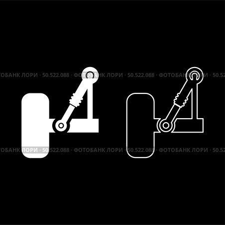 Suspension in the car set icon white color vector illustration image simple solid fill outline contour line thin flat style. Suspension in the car set icon white color vector illustration image solid fill outline contour line thin flat style. Стоковая иллюстрация, агентство Ingram Publishing / Фотобанк Лори
