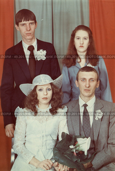 Свадебное фото, 1980-е гг, СССР. Редакционное фото, фотограф Retro / Фотобанк Лори