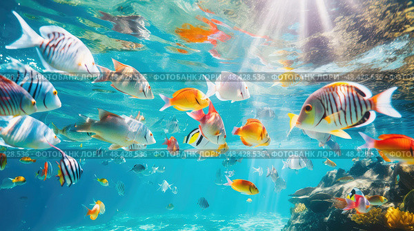 swimmg fish in water ai generated. Стоковое AI-изображение, AI-художник Vectorwin / Фотобанк Лори