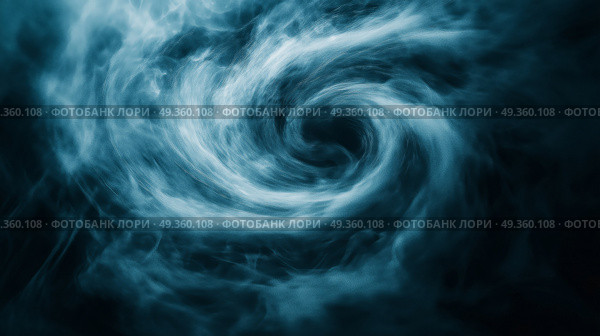 Swirling clouds create a mysterious vortex in dark surroundings. Клубящиеся облака создают таинственный вихрь в темных окрестностях. Стоковое AI-изображение, AI-художник Katsiaryna Repich / Фотобанк Лори