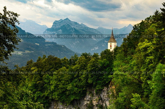 Swiss Alps mountains view. Стоковое фото, фотограф Сергей Петерман / Фотобанк Лори