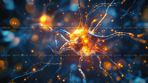 synapse beaming neuron ai generated. Стоковое AI-изображение, AI-художник Vectorwin / Фотобанк Лори