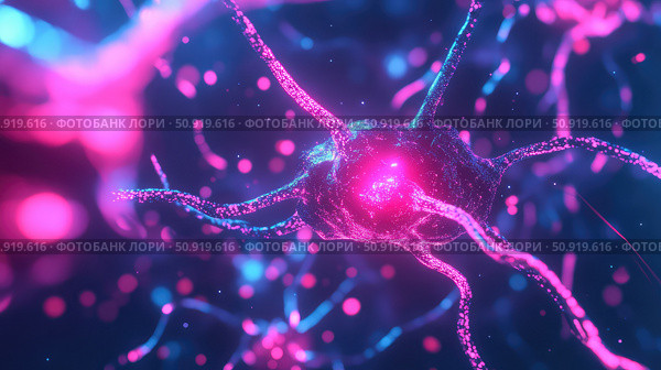synapse blinking neural signal ai generated. Стоковое AI-изображение, AI-художник Vectorwin / Фотобанк Лори