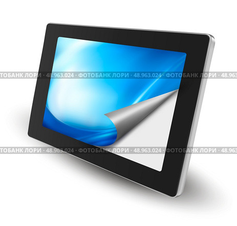 Tablet pc with open page. Vector. Стоковая иллюстрация, агентство Ingram Publishing / Фотобанк Лори