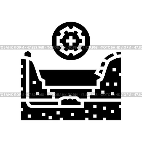 tailings management glyph icon vector illustration. Стоковая иллюстрация, иллюстратор Vectorwin / Фотобанк Лори