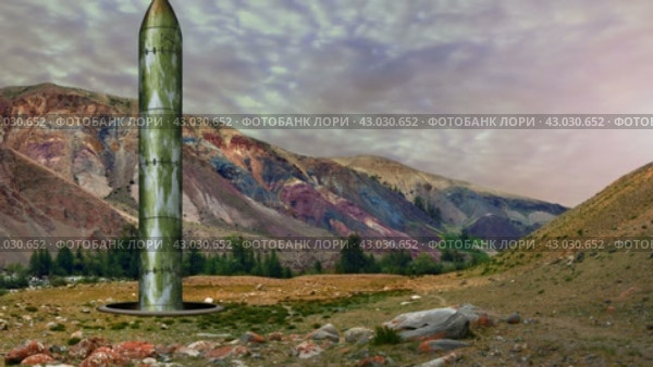 Takeoff of a ballistic nuclear missile from the mine. Weapons of mass destruction. Launching a Continental warhead in the mountains. Animated 4K video. Illustrated rocket. Стоковая анимация, аниматор Дмитрий Кобзев / Фотобанк Лори