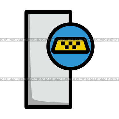 Taxi Station Icon. Editable Bold Outline With Color Fill Design. Vector Illustration. Стоковая иллюстрация, агентство Ingram Publishing / Фотобанк Лори