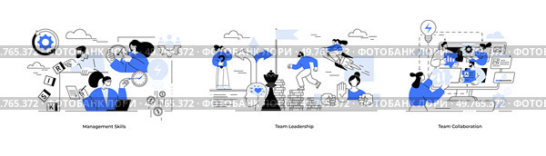 Team Leadership Management Skills Team Collaboration. Support of help to solve problem, manager mentorship or coaching to help team success. EQ, adaptability, collaboration, decision making. Business. Team Leadership Management Skills Team Collaboration. Support of help to solve problem, manager mentorship or coaching. Стоковая иллюстрация, агентство Ingram Publishing / Фотобанк Лори