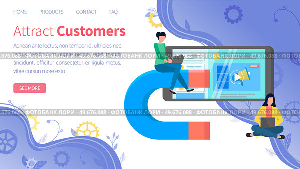 Team of marketers exploring customer base in mobile app. Attracting customers, proper digital marketing concept. Tool for successful business development. People work with online advertising. Team of marketers advertising online in mobile app. Attracting customers, proper digital marketing. Стоковая иллюстрация, агентство Ingram Publishing / Фотобанк Лори
