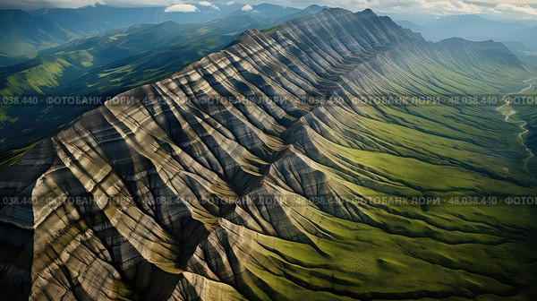 tectonic fault block mountains ai generated. Стоковое AI-изображение, AI-художник Vectorwin / Фотобанк Лори