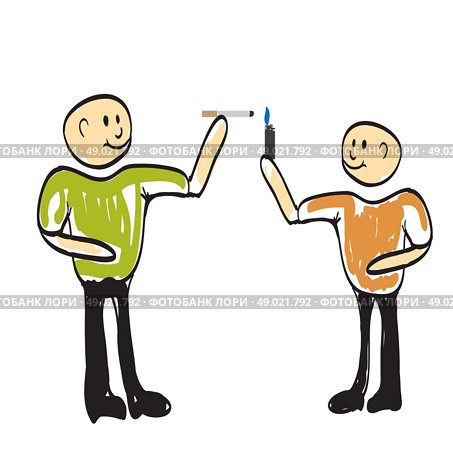 teenager boy smokes illustration. Стоковая иллюстрация, агентство Ingram Publishing / Фотобанк Лори