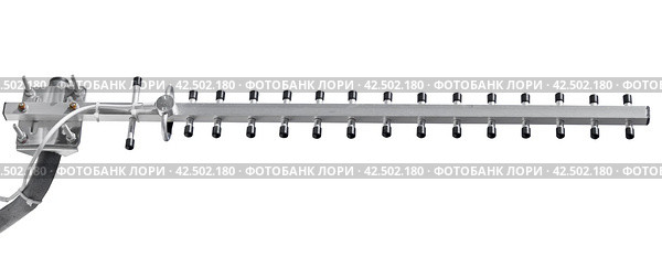 Телевизионная антенна на белом фоне. TV antenna isolated on white. Стоковое фото, фотограф Татьяна Д / Фотобанк Лори