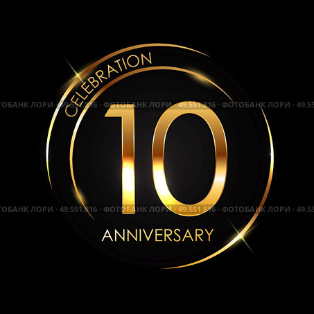 Template 10 Years Anniversary Vector Illustration EPS10. Template 10 Years Anniversary Vector Illustration. Стоковая иллюстрация, агентство Ingram Publishing / Фотобанк Лори