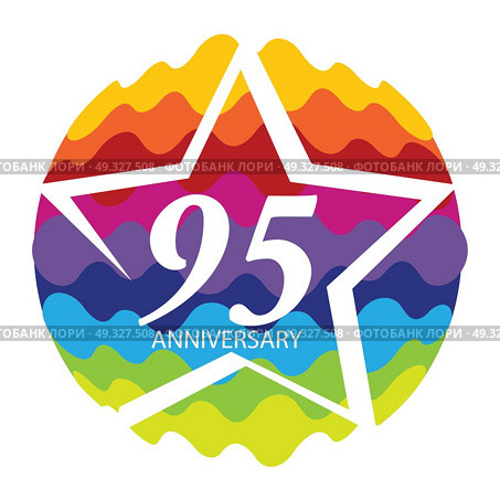 Template Logo 95 Anniversary Vector Illustration EPS10. Template Logo 95 Anniversary Vector Illustration. Стоковая иллюстрация, агентство Ingram Publishing / Фотобанк Лори