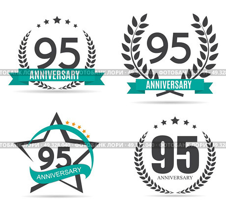 Template Logo 95 Years Anniversary Vector Illustration EPS10. Template Logo 95 Years Anniversary Vector Illustration. Стоковая иллюстрация, агентство Ingram Publishing / Фотобанк Лори