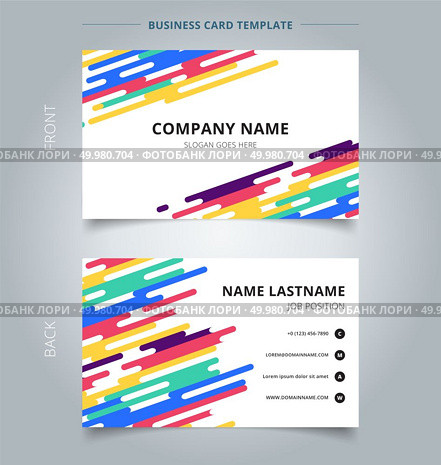 Template name card abstract colorful rounded lines halftone transition background. Vector illustration. Стоковая иллюстрация, агентство Ingram Publishing / Фотобанк Лори