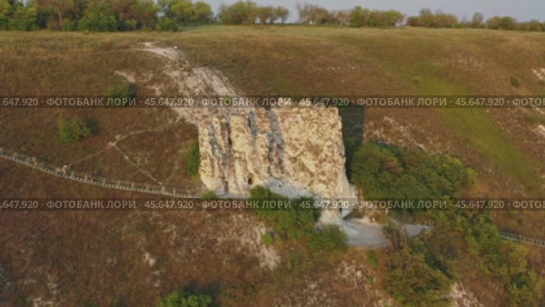 temple in a white chalk rock in Divnogorye. Стоковое видео, видеограф Михаил Коханчиков / Фотобанк Лори