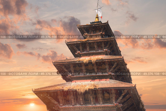 Temples of Durbar Square in Bhaktapur, Kathmandu valey, Nepal. Стоковое фото, агентство Ingram Publishing / Фотобанк Лори