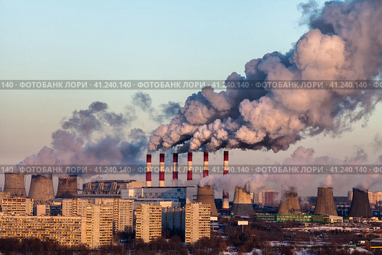 Тепловая электростанция в Москве (2017 год). Стоковое фото, фотограф Иван Губанов / Фотобанк Лори