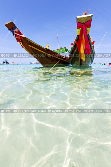 thailand  in  kho tao bay asia isle blue clean water    pirogue   and south china sea . Стоковое фото, агентство Ingram Publishing / Фотобанк Лори