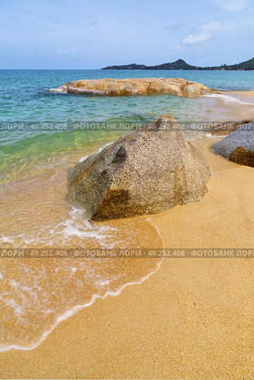 thailand kho samui bay isle white  beach    rocks in asia and south china sea. Стоковое фото, агентство Ingram Publishing / Фотобанк Лори