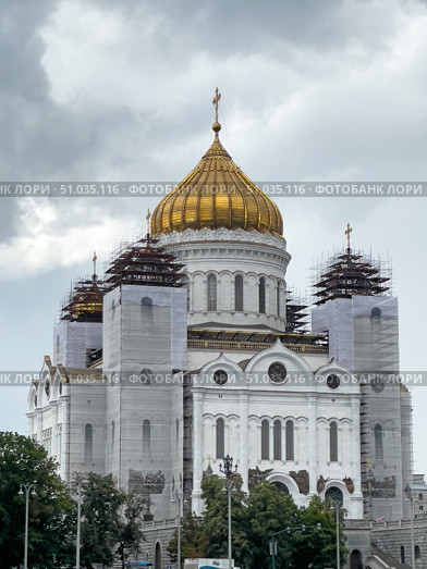The Cathedral of Christ the Saviour in Moscow, Russia. Редакционное фото, фотограф Татьяна Кахилл / Фотобанк Лори
