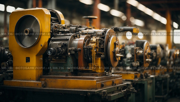 The concept of the industry. equipment at the factory. Стоковое AI-изображение, AI-художник Степан Хаджи / Фотобанк Лори