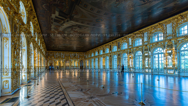The Great Hall of the Catherine Imperial Summer Palace. Редакционное фото, фотограф Михаил Аккуратoв / Фотобанк Лори