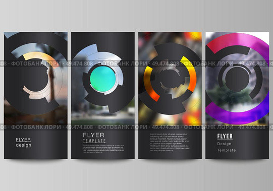 The minimalistic vector illustration of the editable layout of flyer, banner design templates. Futuristic design circular pattern, circle elements forming geometric frame for photo.. The minimalistic vector illustration of the editable layout of flyer, banner design templates. Futuristic design circular pattern, circle elements forming geometric frame for photo. Стоковая иллюстрация, агентство Ingram Publishing / Фотобанк Лори