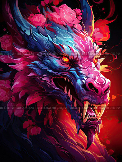 The story of a blue dragon in the style of surrealism. Generated by AI. Стоковое AI-изображение, AI-художник Ярославский Максим / Фотобанк Лори