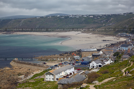 The village of Sennen Cove on the southern end of Whitesand Bay. Cornwall. England. GB (2009 год). Стоковое фото, фотограф Сергей Пристяжнюк (Serg Zastavkin) / Фотобанк Лори