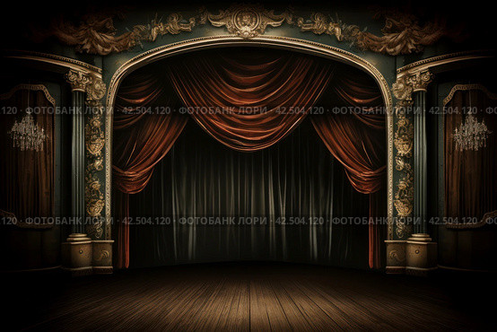 Theatrical royal stage backdrop. Generate ai. Стоковое AI-изображение, AI-художник Иван Рябоконь / Фотобанк Лори