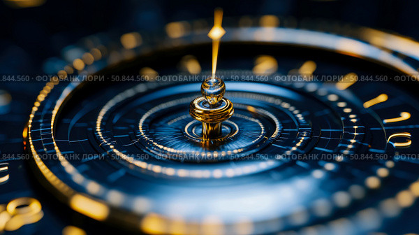 Time & Precision: Macro of a Luxurious Gold Clockwork Mechanism, Depicting Intricate Timekeeping and Metallic Detail. Стоковое AI-изображение, AI-художник Данила Большаков / Фотобанк Лори
