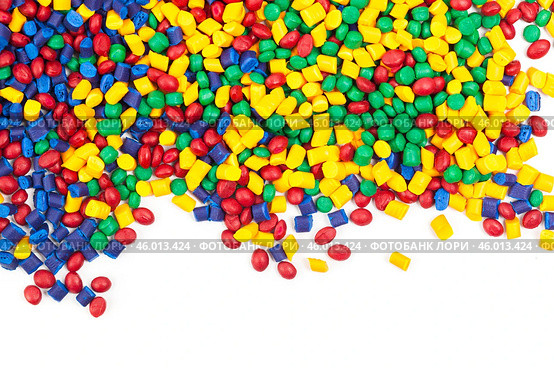 tinted plastic granulate for injection moulding process. Стоковое фото, фотограф Сергей Толмачёв / Фотобанк Лори