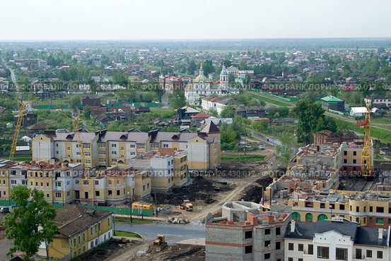 Тобольск. Вид на Нижний город, улицу Ленина (2008 год). Стоковое фото, фотограф Дмитрий Щукин / Фотобанк Лори