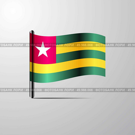 Togo waving Shiny Flag design vector. Стоковая иллюстрация, агентство Ingram Publishing / Фотобанк Лори