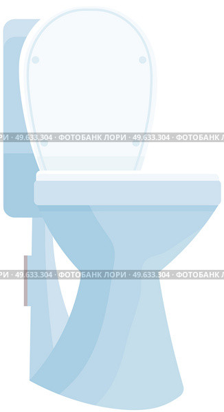 Toilet bowl to restroom with open lid. Vector illustration wc accessory isolated on white backgroud. Water closet ceramic sanitary engineering object in bathroom, household equipment modern bidet. Toilet bowl to restroom with open lid. Vector illustration wc accessory isolated on white backgroud. Стоковая иллюстрация, агентство Ingram Publishing / Фотобанк Лори