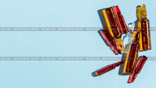 top view vials with copy space. Стоковое фото, агентство Ingram Publishing / Фотобанк Лори