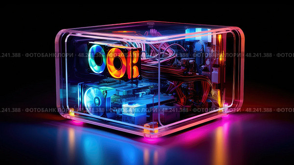 tower computer box ai generated. Стоковое AI-изображение, AI-художник Vectorwin / Фотобанк Лори