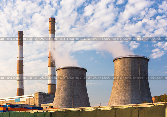Towers of the power station. Стоковое фото, фотограф Юрий Губин / Фотобанк Лори