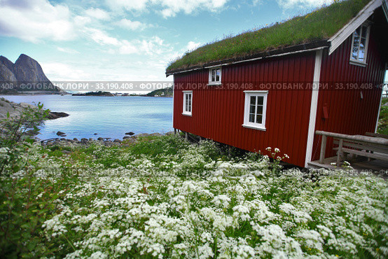 Traditional houses in Lofoten, Norway. Стоковое фото, фотограф Mihai Barbu / PantherMedia / Фотобанк Лори